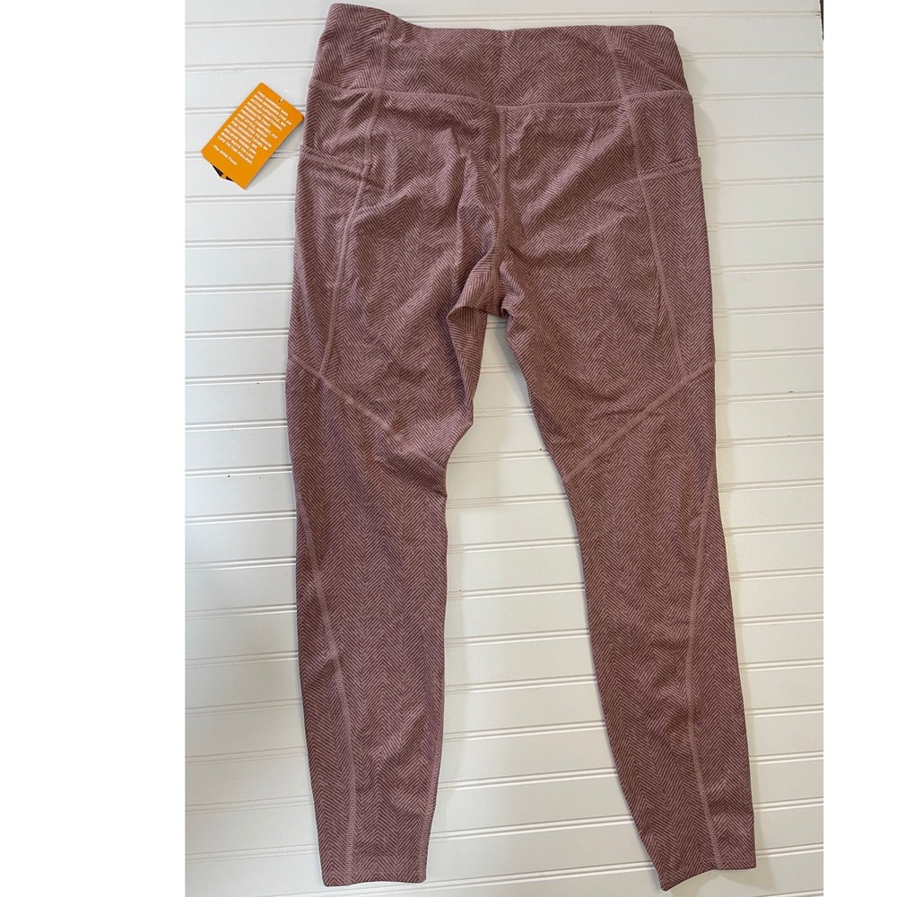 NWT Avia Womens Performance Leggings XL 16-18 Pink Herringbone High Waist - Picture 6 of 7